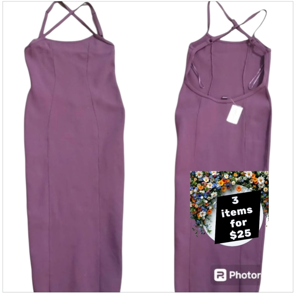 Windsor Bodycon Purple Slip Midi Dress sz S